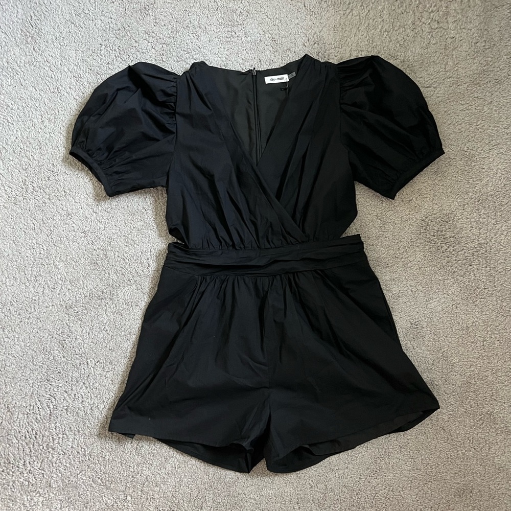 black romper with side cut outs